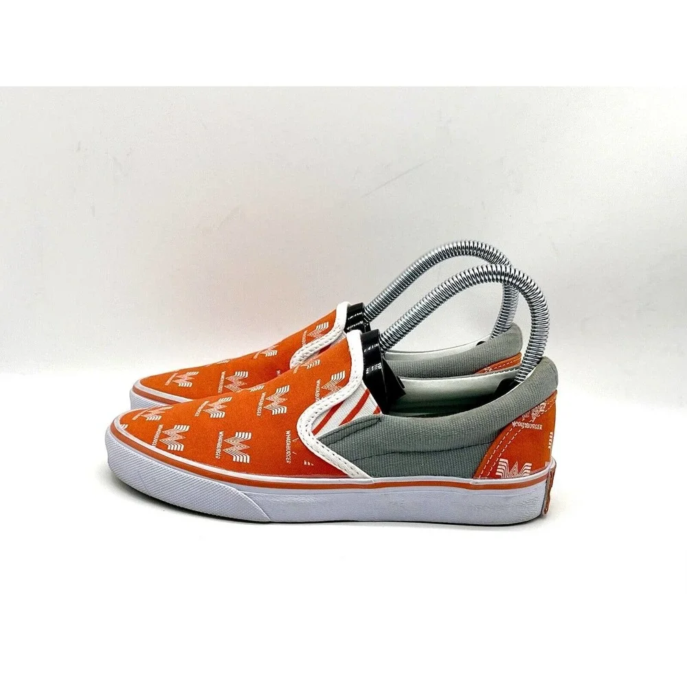 Whataburger Sneakers Slip On Shoes Novelty Texas Fast Food Hamburger women Sz‎ 4